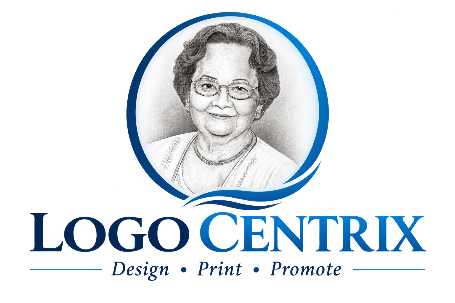 Logo Centrix logo featuring the portrait and blue circular design